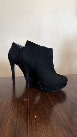 Black Suede Platform Stiletto Ankle Boots