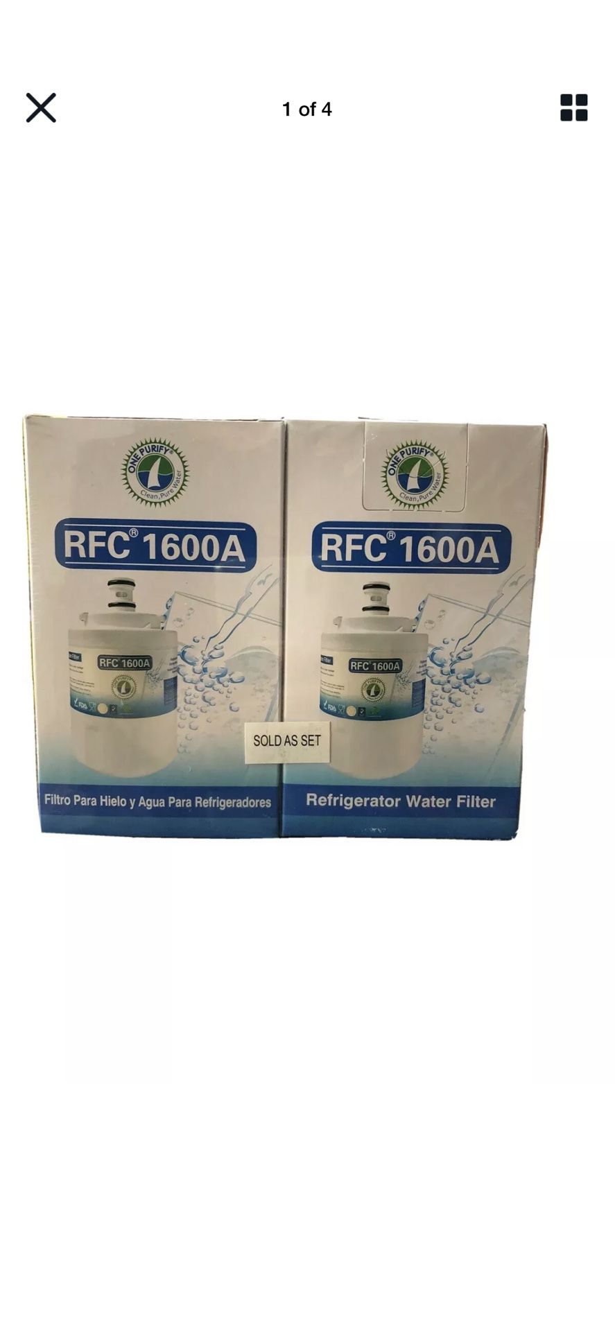 Refrigerator Water Filter RFC 1600A ONE PURIFY Twin Pack Whirlpool Samsung Maytag etc. Condition is New.