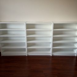Set Of 3 IKEA Bookshelves White 