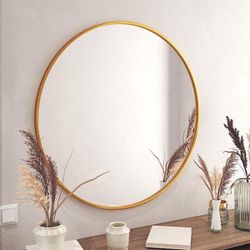 42 in. W x 42 in. H Round Metal Framed Wall 