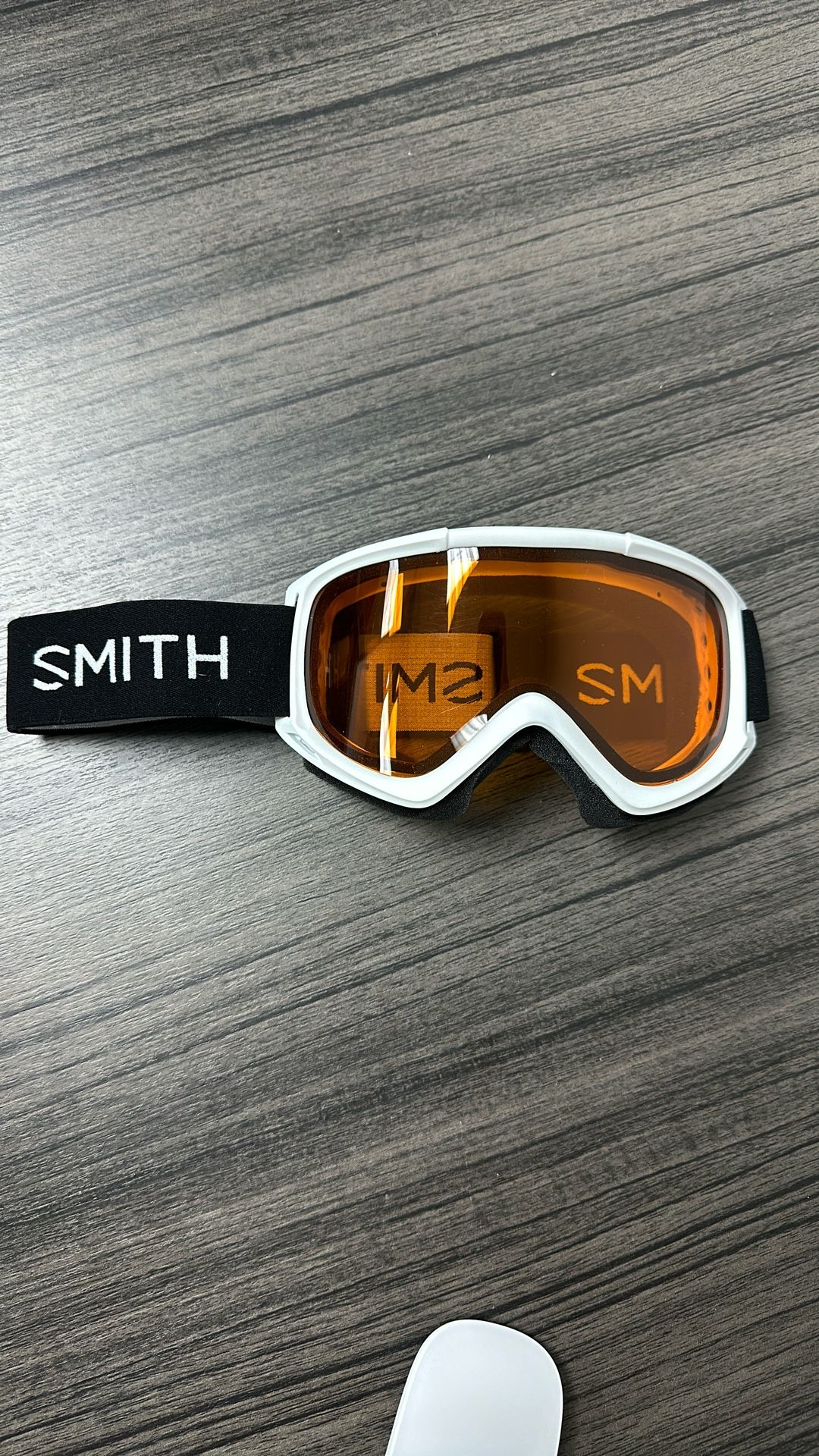Smith Cascade Goggles - White Frame Black Strap Orange Lens - Jet Ski Goggle - Snowboard Skiing
