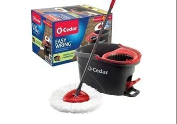 New O-Cedar EasyWring Microfiber Spin Mop,Bucket Floor Cleaning System,Standard Hand-Free Wiring