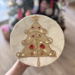 Vintage Christmas Decorative Box, Gift Box, Handmade, Mother Of Pearl