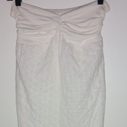Forever 21 White Strapless Summer Dress. Size L