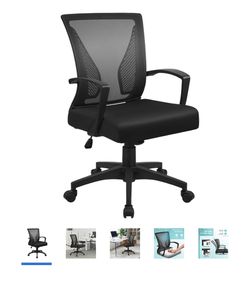 Furmax Office Mid Back Swivel Lumbar Support Desk, Computer Ergonomic Mesh Chair with Armrest Thumbnail