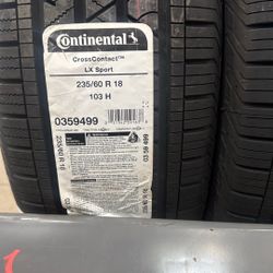 2 Continental Cross Contact Tires 235/60r 18