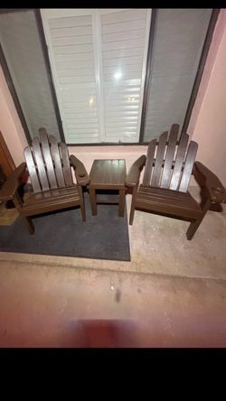 Handmade Adirondack Chairs and Side Table