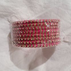 indian jewelry bangles bracelets dark bright pink - new in original packaging 