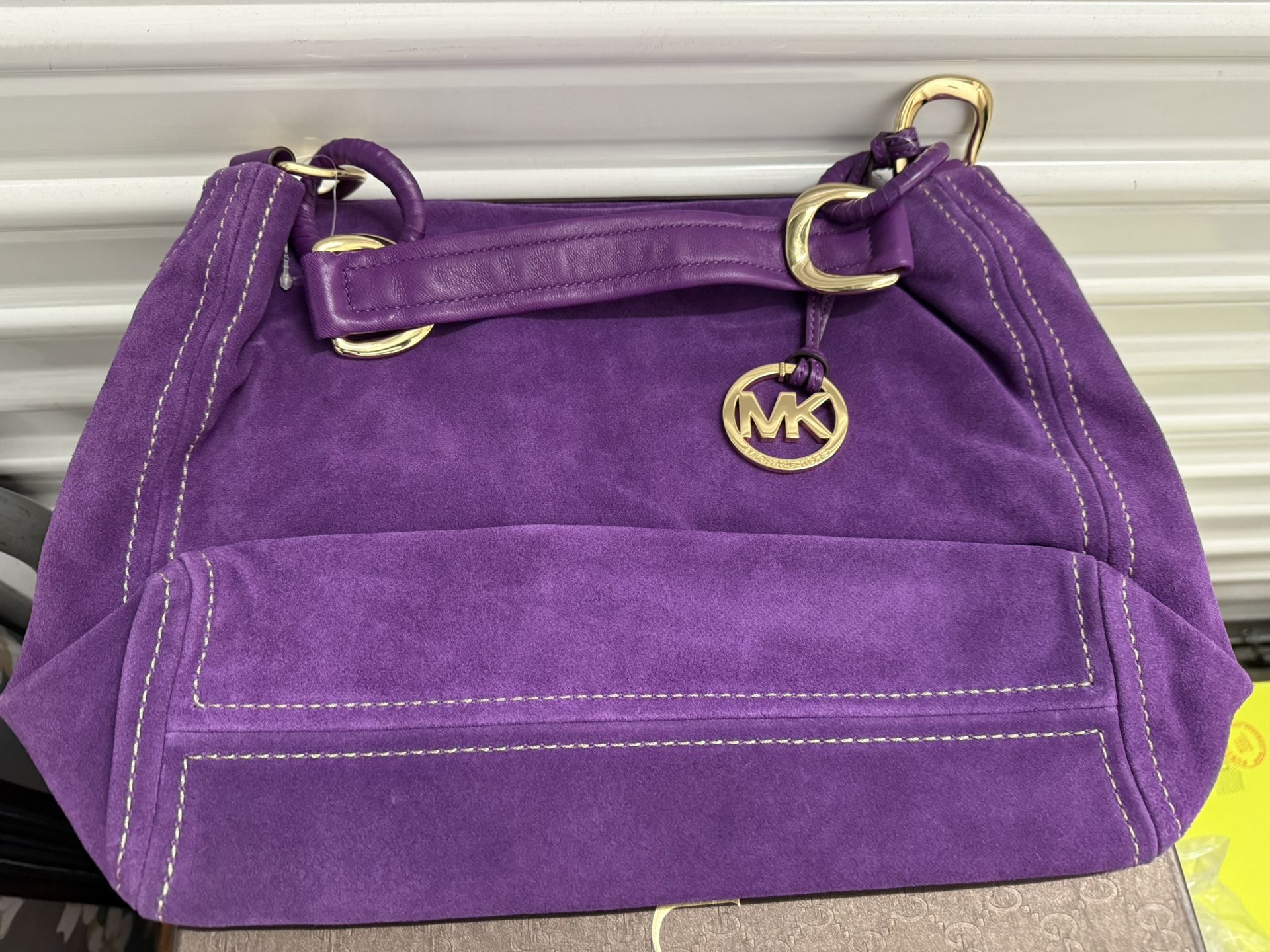 Michael Kors Suede Purple Shoulder Bag