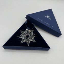 Swarovski Christmas Ornament 2003 Crystal Snowflake Original Box Chipped