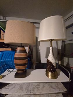 Pair of lamps with shades