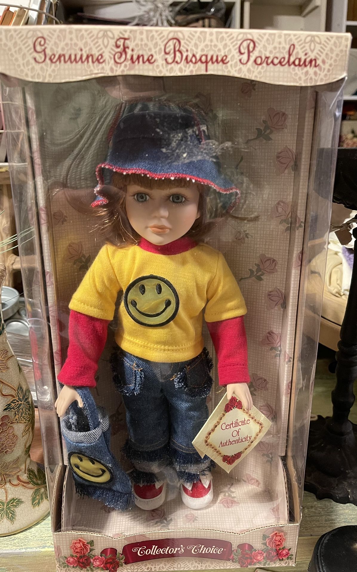 Collectors Choice Fine Bisque Porcelain Doll Rare New In Box Smoke Free