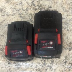 Milwaukee M18 5.0 & High Output 6.0 Batteries