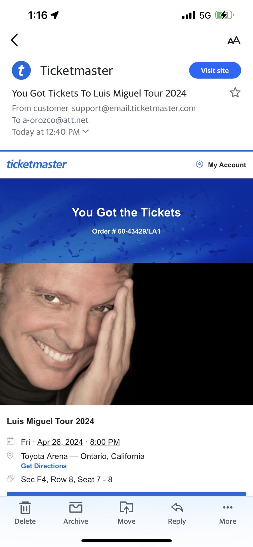 Luis Miguel Concert Ontario Ca.