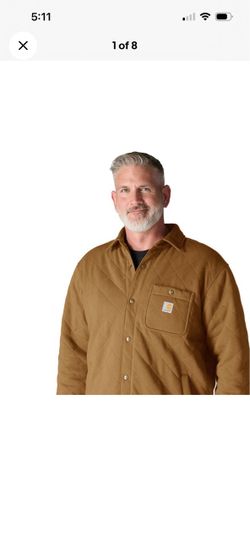 Carhartt Rain Defender Quilted Shirt Jacket Brown XLHeavyweight Snap Front107270