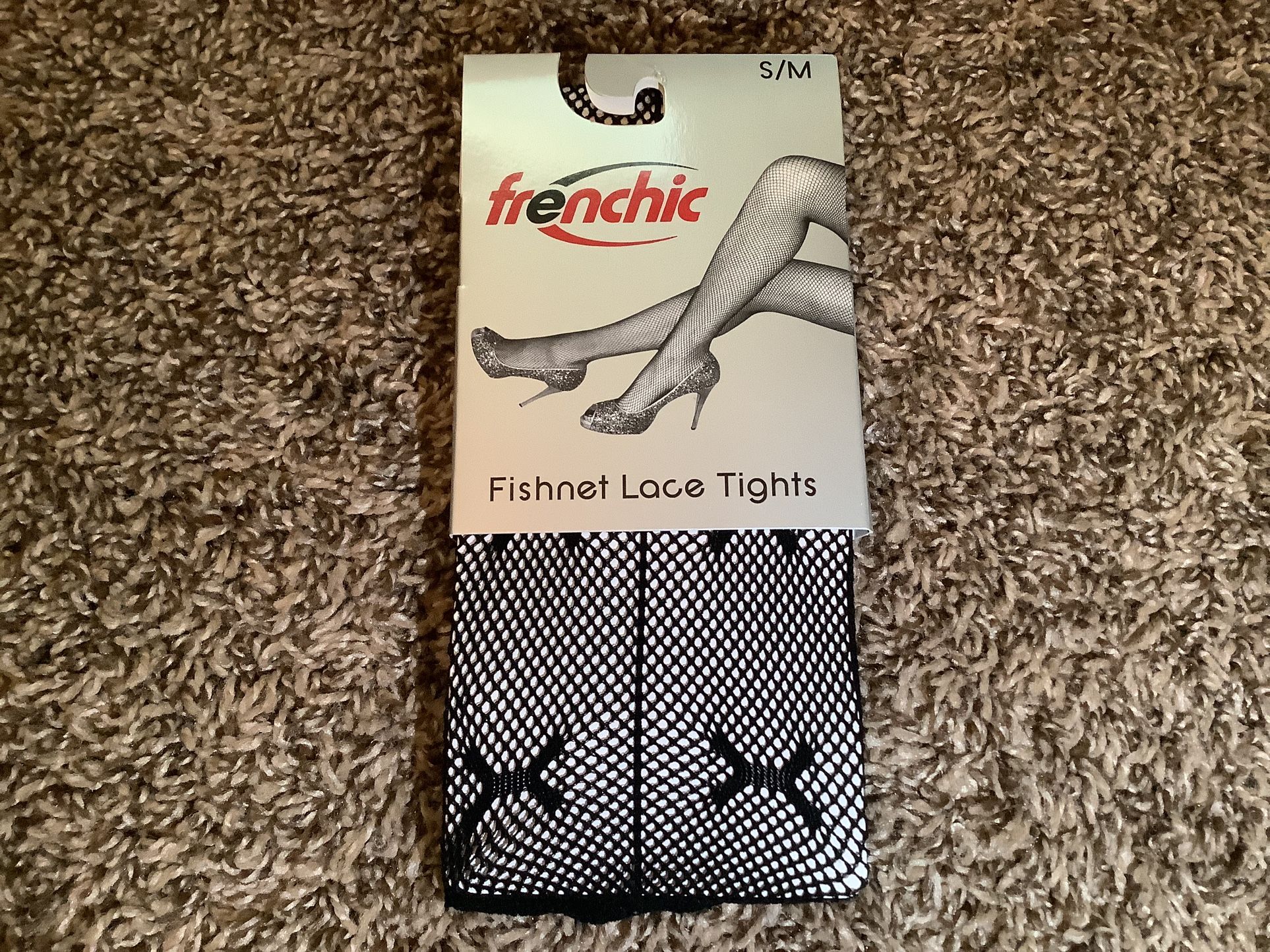 Frenchic fishnet lace tights, fashion, color black, size: S/M