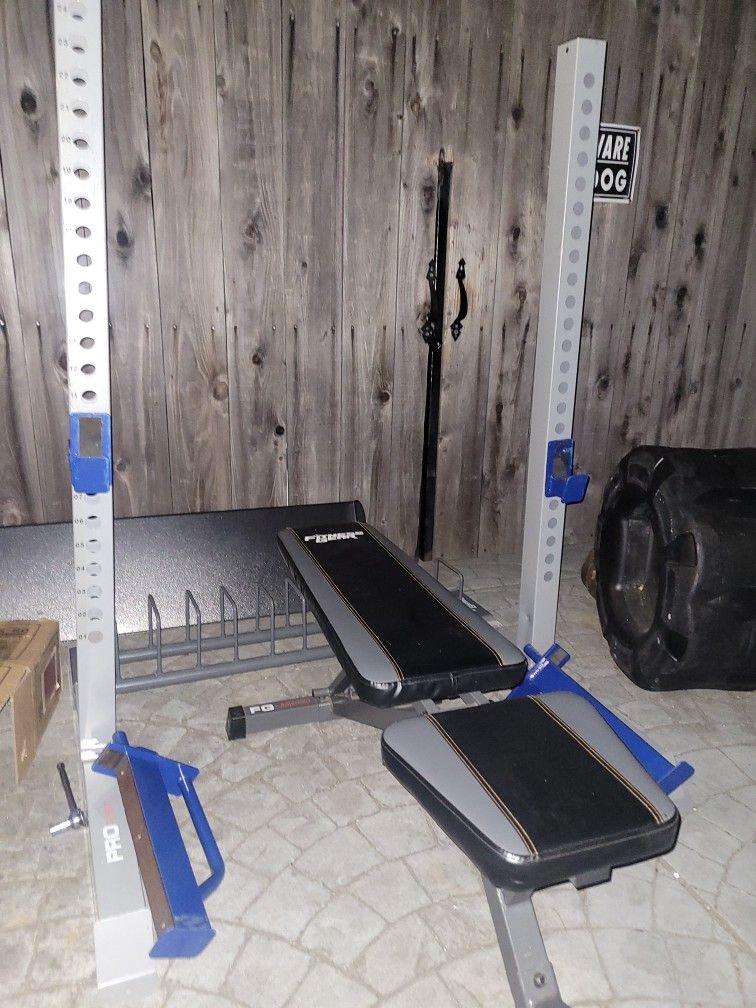 Olympic bench press squat rack