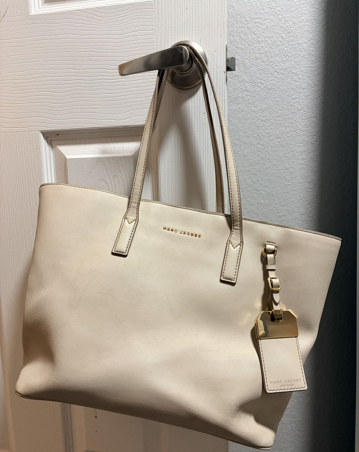 Authentic Marc Jacobs Beige Leather Tote Bag