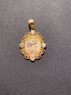 New Style 10k real solid gold charm .75” .9gr