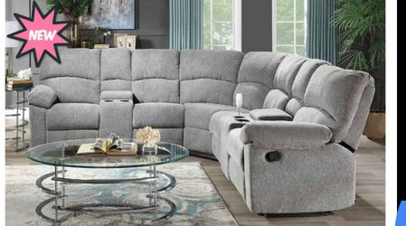 New Grey Recliner Sectional