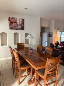 DINING RM SOLID WOOD TABLE w/ Chairs