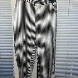 Black & White Striped Dress Pants 