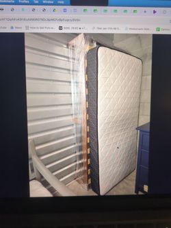 Twin bed frame and mattress