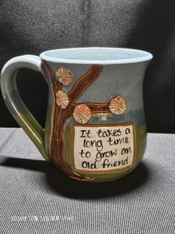 MudWorks Pottery Handcrafted "Old Friends" Ceramic Mug - $29