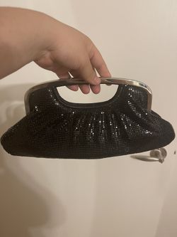 Aldo Black Little Shining Clutch Purse Evening Bag Party Handbag