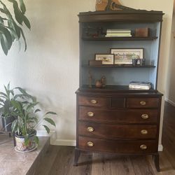 Antique Wood Drawers With Hutch
