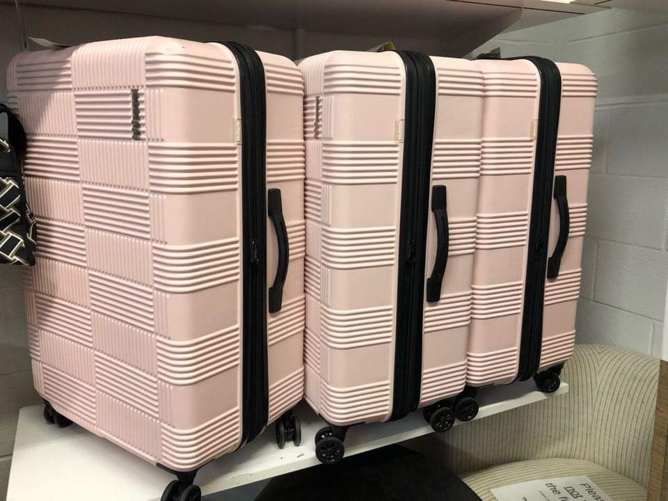 Pink American Tourister Checked Luggage