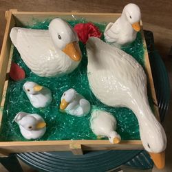 adorable Porcelain Duck Family