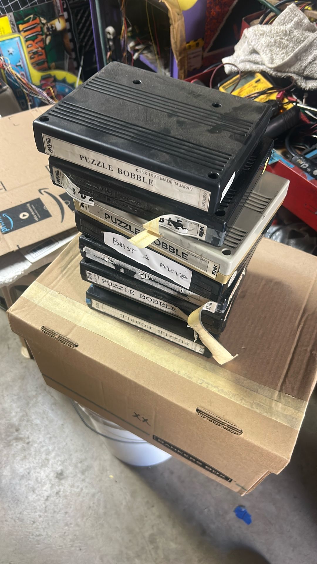 Neo Geo Puzzle Bobble Bust A Moves Arcade Cartridge Lot