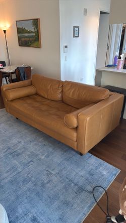 Article tan leather couch