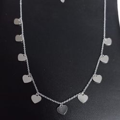 Heart Necklace Sterling Silver Stamped
