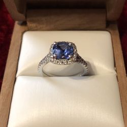 Sapphire And Diamond Engagement Ring