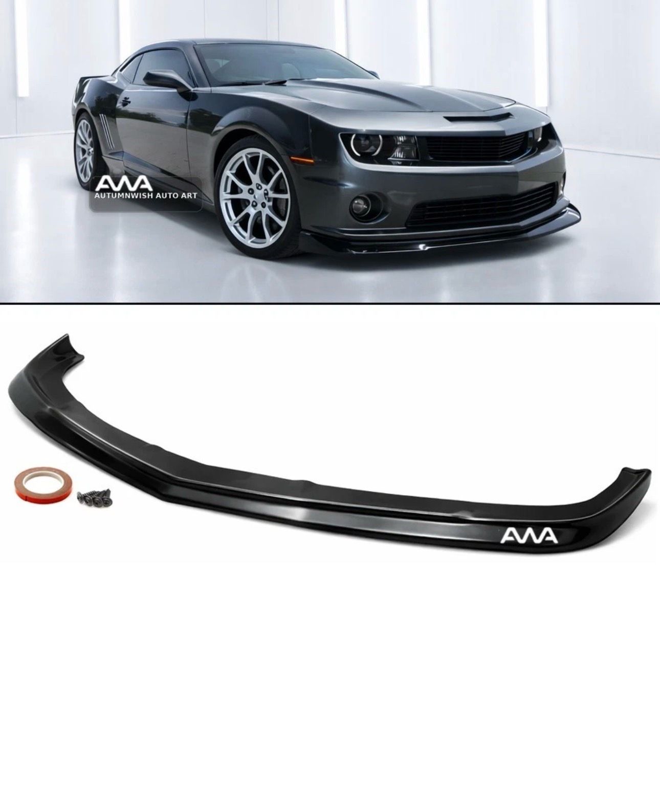 Fits 10-13 Chevy Camaro SS V8 ZL1 Style Front Bumper Lip Spoiler Splitter. 1 pcs