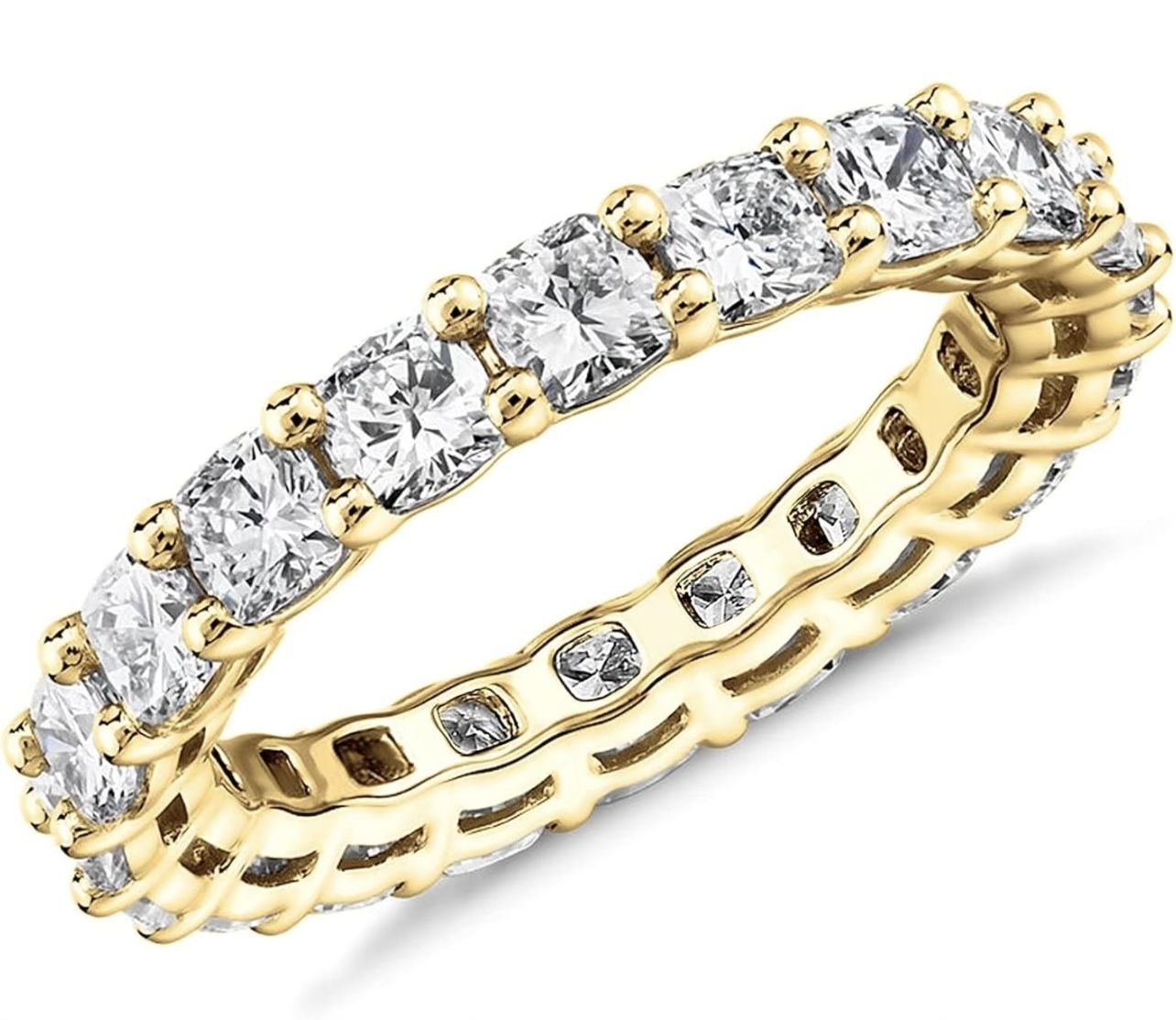 PAVOI 14K Gold Plated Rings Cubic Zirconia Love Ring | 4mm Stackable Rings for Women | Gold Rings for Women