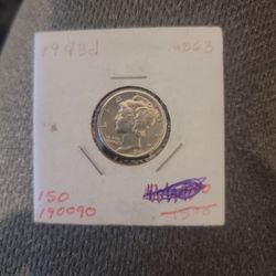 1943 D Mercury Dime High Grade Full Bands