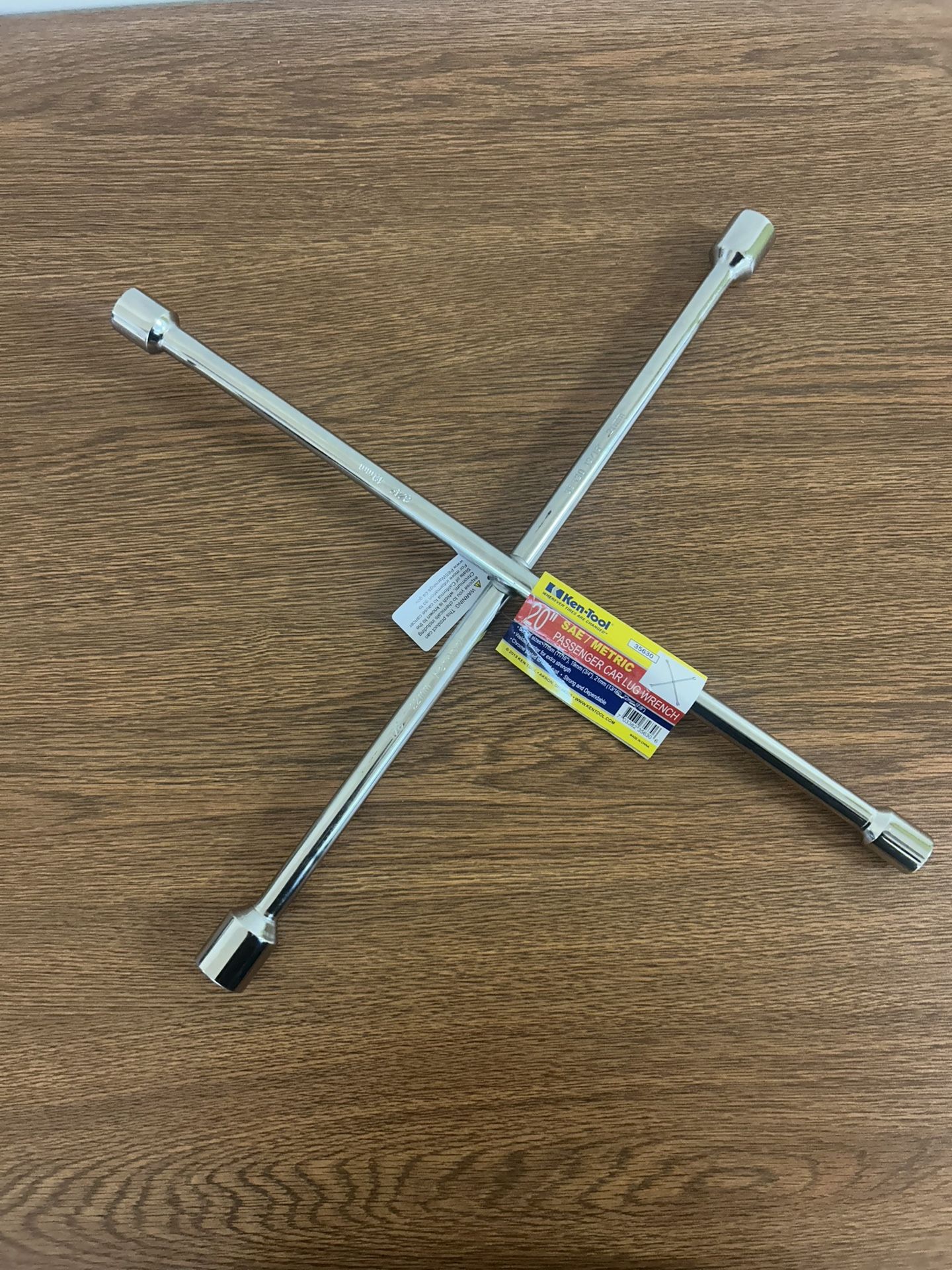 Ken-Tool 20-Inch Passenger Car Lug Wrench – 4-Way Cross Wrench