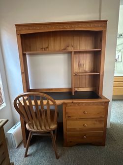 Wood Desk with chair