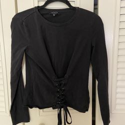 Black Cinched Corset Crop Top