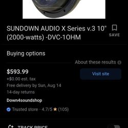 Sundown Audio X Series Sub / SIA 2500d Amplifier 