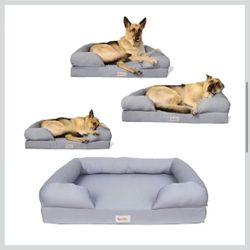 Qpets Memory Foam Dog Bed, Ultimate Dog Lounge, Waterproof, Washable Cover, Skin Contact Safe (Large