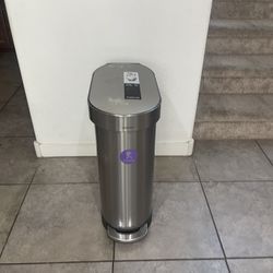 simplehuman 45 Liter / 12 Gallon Slim Hands-Free Kitchen Step Trash Can, Brushed Stainless Steel