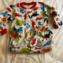 24m Baby Size Winter Fleece Footed Pj Dinosaurs 