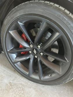 FULL SET OF 4 STOCK SCATPACK RIMS W/ TIRES