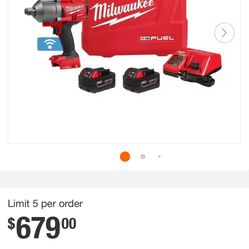 ukee M18 FUEL ONE-KEY 18V Li-Ion Brushless Cordless 3/4 in. High-Torque Impact Wrench with Friction Ring, Resistant Batteries