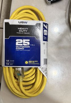 U.S. Wire 25 Ft. Power-On Illuminated Plug Temp-Flex-35 Cord, Yellow, 300V,