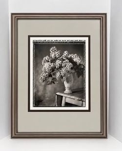 22.5" x 30.5" Framed Black & White Photo Wall Art "Roses on French Newspaper" by Roseanne Olson